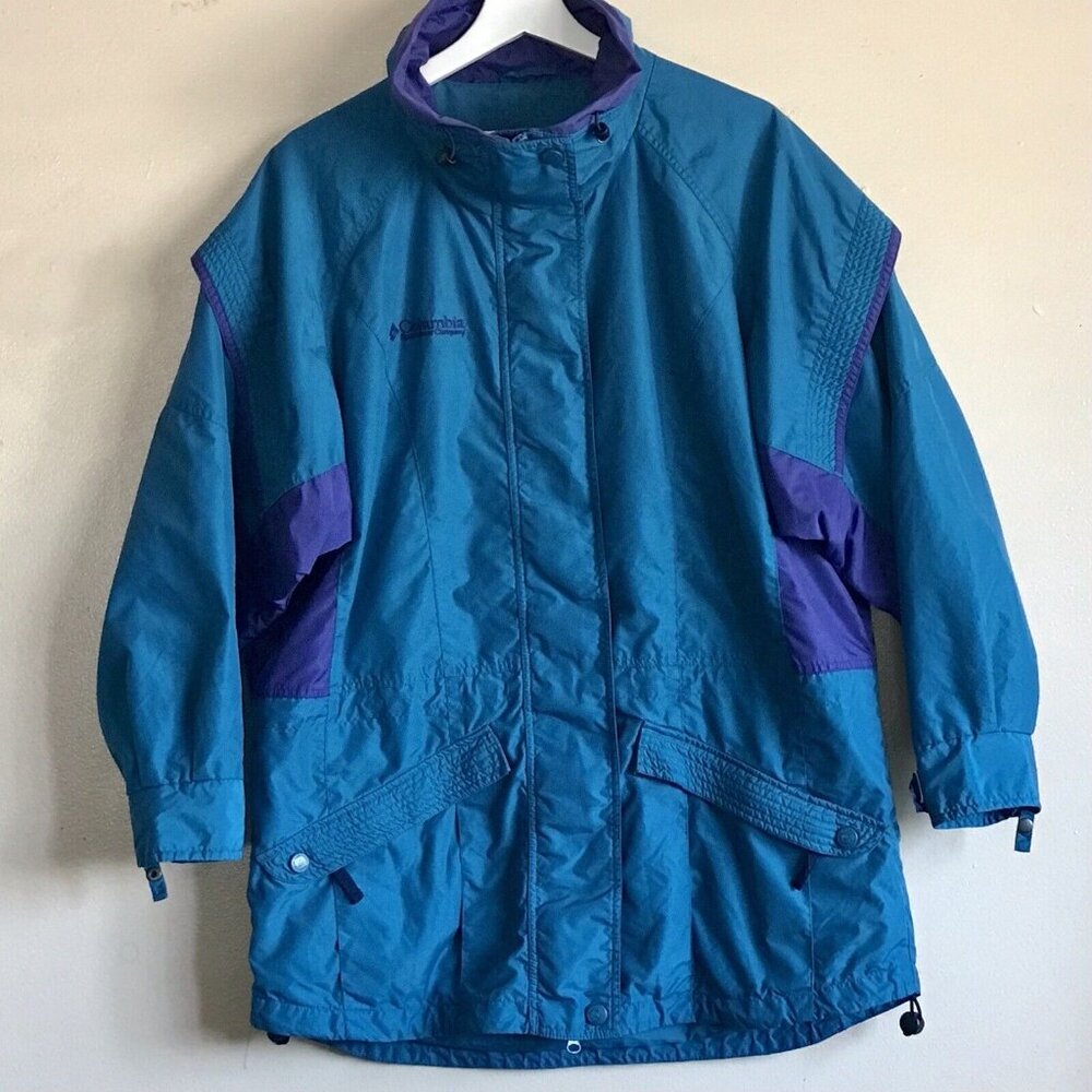 Columbia Sportswear Gizzmo Vintage Jacket‎ Womens Size Medium Blue Purple